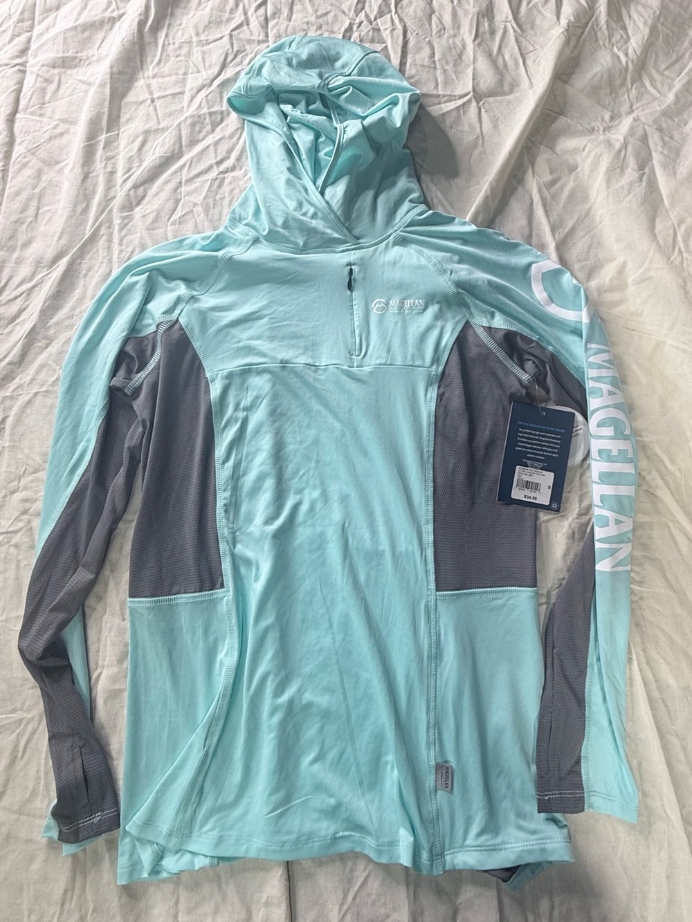 Magellan Outdoors Aqua Hooded Sun Shirt
